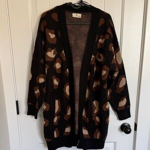 Urban Daizy Leopard Print Open Front Cardigan Sweater